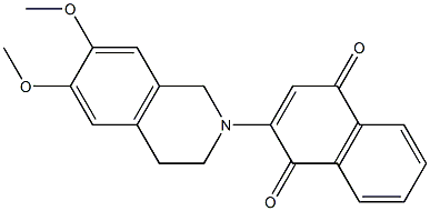 2-[(6,7-Dimethoxy-1,2,3,4-tetrahydroisoquinolin)-2-yl]-1,4-naphthoquinone 结构式