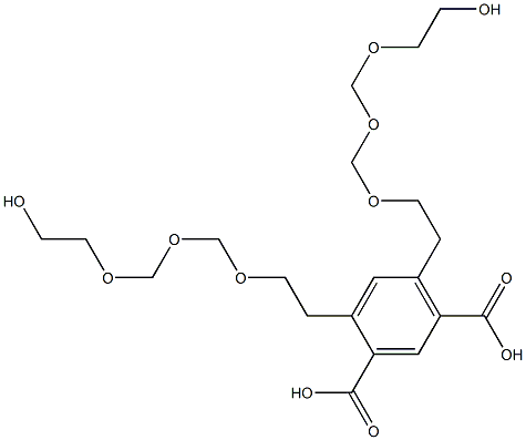 4,6-Bis(9-hydroxy-3,5,7-trioxanonan-1-yl)isophthalic acid 结构式