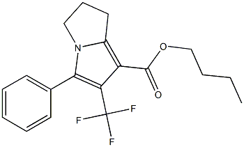 2-Trifluoromethyl-3-phenyl-6,7-dihydro-5H-pyrrolizine-1-carboxylic acid butyl ester 结构式