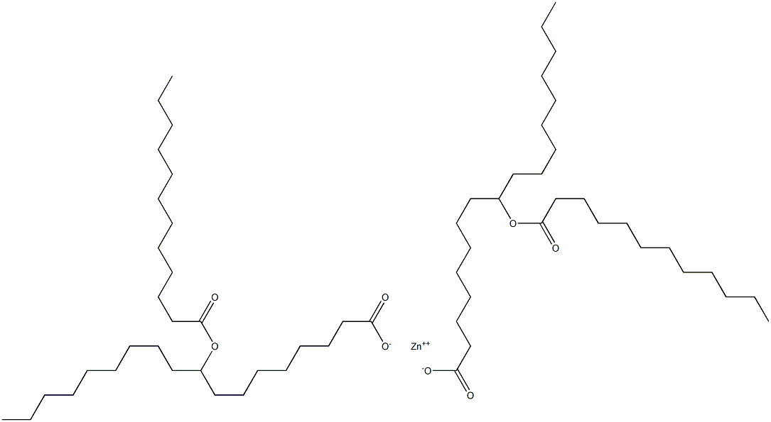 Bis(9-lauroyloxystearic acid)zinc salt 结构式