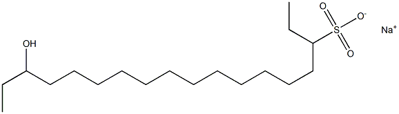 16-Hydroxyoctadecane-3-sulfonic acid sodium salt 结构式