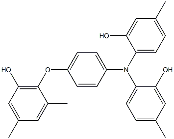 N,N-Bis(2-hydroxy-4-methylphenyl)-4-(6-hydroxy-2,4-dimethylphenoxy)benzenamine 结构式