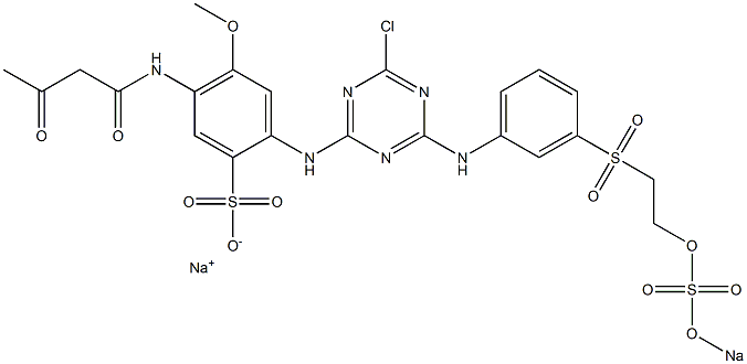 2-[4-Chloro-6-[3-[2-(sodiosulfooxy)ethylsulfonyl]anilino]-1,3,5-triazin-2-ylamino]-4-methoxy-5-(3-oxobutyrylamino)benzenesulfonic acid sodium salt 结构式