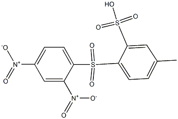 5-Methyl-2-[(2,4-dinitrophenyl)sulfonyl]benzenesulfonic acid 结构式