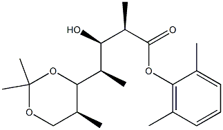 (2R,3R,4R)-3-Hydroxy-2-methyl-4-[(4R,5S)-2,2,5-trimethyl-1,3-dioxan-4-yl]valeric acid 2,6-dimethylphenyl ester 结构式