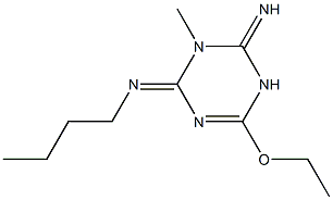 1-Methyl-2-imino-4-ethoxy-6-(butylimino)-1,2,3,6-tetrahydro-1,3,5-triazine 结构式