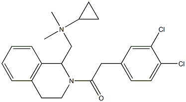 1,2,3,4-Tetrahydro-2-[(3,4-dichlorophenyl)acetyl]-1-[(N-cyclopropylmethyl-N-methylamino)methyl]isoquinoline 结构式