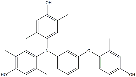 N,N-Bis(4-hydroxy-2,5-dimethylphenyl)-3-(4-hydroxy-2-methylphenoxy)benzenamine 结构式