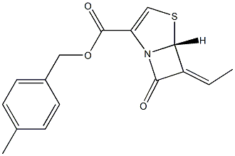 (5R,6Z)-6-Ethylidene-7-oxo-1-aza-4-thiabicyclo[3.2.0]hept-2-ene-2-carboxylic acid 4-methylbenzyl ester 结构式