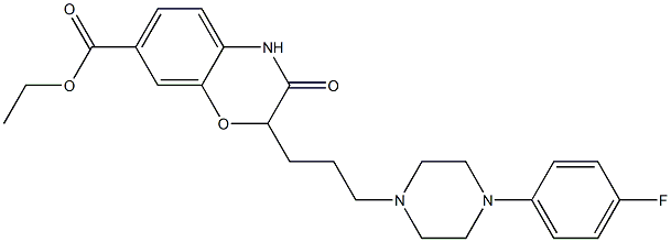 2-[3-[4-(4-Fluorophenyl)piperazin-1-yl]propyl]-3,4-dihydro-3-oxo-2H-1,4-benzoxazine-7-carboxylic acid ethyl ester 结构式