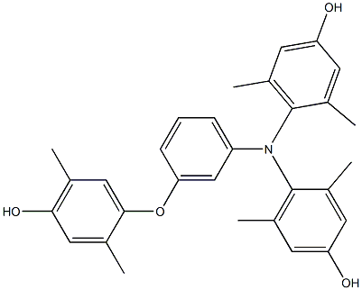 N,N-Bis(4-hydroxy-2,6-dimethylphenyl)-3-(4-hydroxy-2,5-dimethylphenoxy)benzenamine 结构式