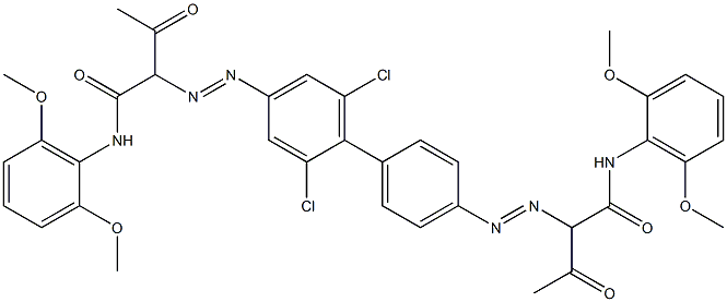 4,4'-Bis[[1-(2,6-dimethoxyphenylamino)-1,3-dioxobutan-2-yl]azo]-2,6-dichloro-1,1'-biphenyl 结构式