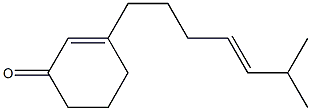 3-[(E)-6-Methyl-4-heptenyl]-2-cyclohexen-1-one 结构式