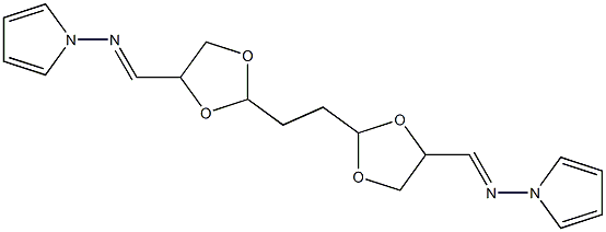 1,2-Bis(4-pyrrolizinomethyl-1,3-dioxolan-2-yl)ethane 结构式