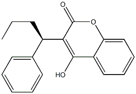 (+)-4-Hydroxy-3-[(R)-1-phenylbutyl]-2H-1-benzopyran-2-one 结构式