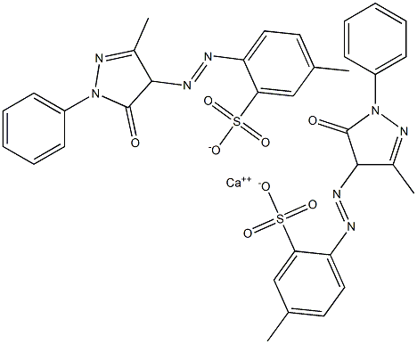 Bis[5-methyl-2-[(4,5-dihydro-3-methyl-5-oxo-1-phenyl-1H-pyrazol)-4-ylazo]benzenesulfonic acid]calcium salt 结构式