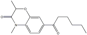 2,4-Dimethyl-7-hexanoyl-4H-1,4-benzoxazin-3(2H)-one 结构式