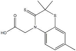 2,2,7-Trimethyl-2,3-dihydro-3-thioxo-4H-1,4-benzothiazine-4-acetic acid 结构式