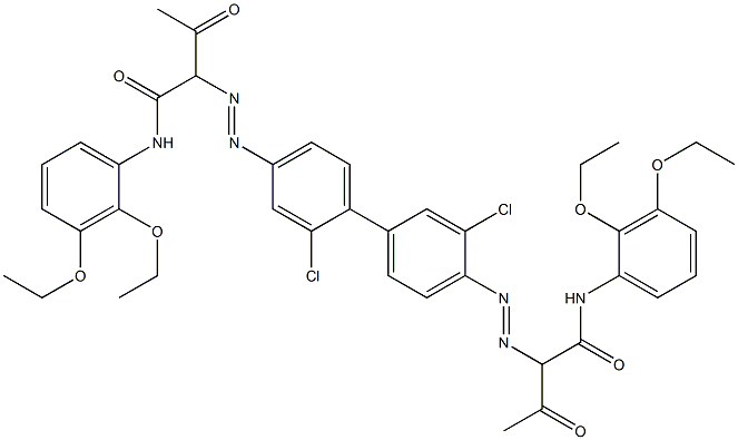 4,4'-Bis[[1-(2,3-diethoxyphenylamino)-1,3-dioxobutan-2-yl]azo]-2,3'-dichloro-1,1'-biphenyl 结构式