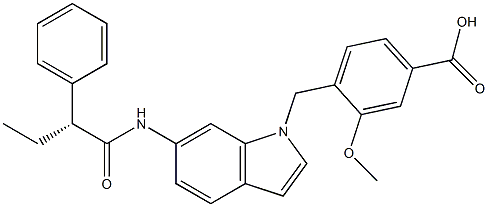 4-[6-[[(R)-2-Phenylbutyryl]amino]-1H-indol-1-ylmethyl]-3-methoxybenzoic acid 结构式