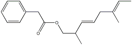 Phenylacetic acid 2,6-dimethyl-3,6-octadienyl ester 结构式