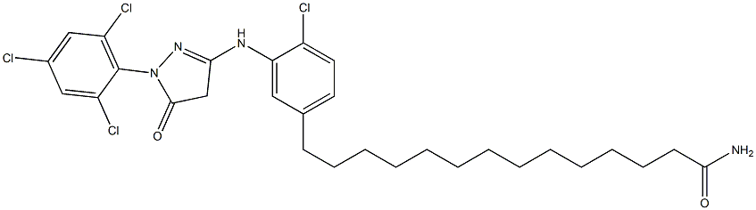 14-[3-[1-(2,4,6-Trichlorophenyl)-5-oxo-2-pyrazolin-3-yl]amino-4-chlorophenyl]tetradecanamide 结构式