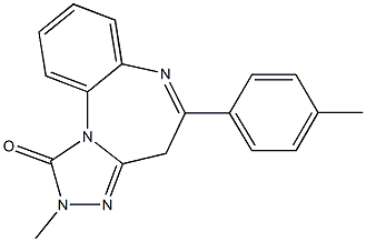 2,4-Dihydro-2-methyl-5-(4-methylphenyl)-1H-[1,2,4]triazolo[4,3-a][1,5]benzodiazepin-1-one 结构式