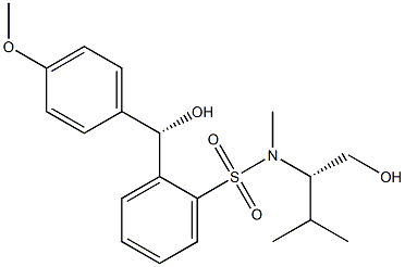 N-Methyl-N-[(2S)-3-methyl-1-hydroxybutan-2-yl]-2-[(S)-hydroxy(4-methoxyphenyl)methyl]benzenesulfonamide 结构式