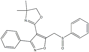 3-Phenyl-4-(4,4-dimethyl-2-oxazolin-2-yl)-5-[(phenylsulfinyl)methyl]isoxazole 结构式