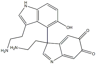 3-(2-Aminoethyl)-3-[3-(2-aminoethyl)-5-hydroxy-1H-indol-4-yl]-3H-indole-5,6-dione 结构式