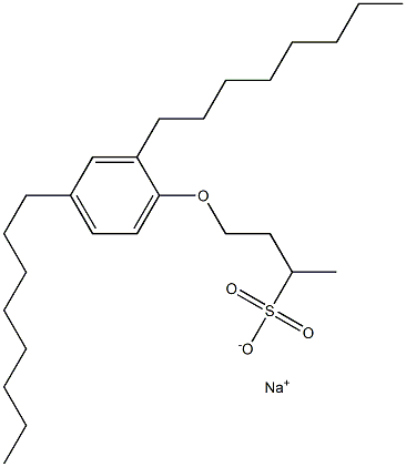 4-(2,4-Dioctylphenoxy)butane-2-sulfonic acid sodium salt 结构式