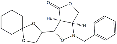 [3S,3aS,6aS]-3-[(R)-1,4-Dioxaspiro[4.5]decan-2-yl]tetrahydro-1-benzyl-1H,4H-furo[3,4-c]isoxazol-4-one 结构式