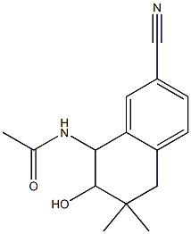 8-Acetylamino-5,6,7,8-tetrahydro-7-hydroxy-6,6-dimethylnaphthalene-2-carbonitrile 结构式