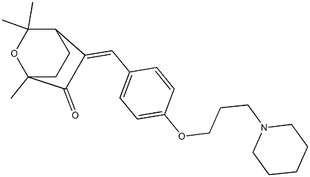 5-[4-[3-Piperidinopropoxy]benzylidene]-1,3,3-trimethyl-2-oxabicyclo[2.2.2]octan-6-one 结构式