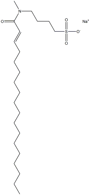 4-[N-(2-Octadecenoyl)-N-methylamino]-1-butanesulfonic acid sodium salt 结构式