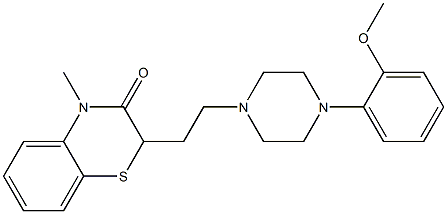 2-[2-[4-(2-Methoxyphenyl)piperazin-1-yl]ethyl]-4-methyl-2H-1,4-benzothiazin-3(4H)-one 结构式