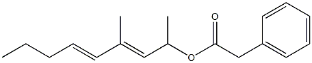 Phenylacetic acid 1,3-dimethyl-2,4-octadienyl ester 结构式
