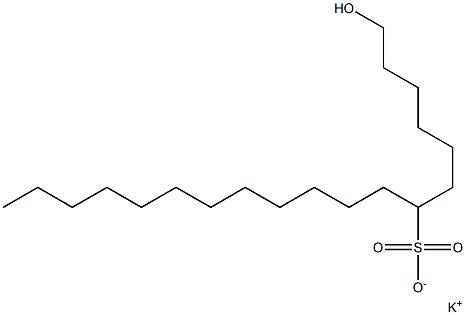 1-Hydroxynonadecane-7-sulfonic acid potassium salt 结构式