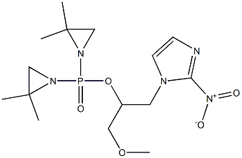 Bis(2,2-dimethyl-1-aziridinyl)phosphinic acid 1-methoxymethyl-2-(2-nitro-1H-imidazol-1-yl)ethyl ester 结构式