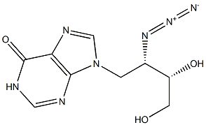 9-[(2S,3S)-2-Azido-3,4-dihydroxybutyl]-1,9-dihydro-6H-purin-6-one 结构式