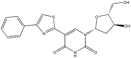 5-(4-Phenyl-2-thiazolyl)-2'-deoxyuridine 结构式