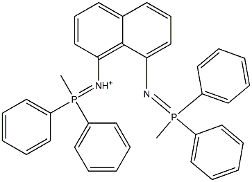 [8-[[Diphenyl(methyl)phosphoranylidene]amino]naphthalen-1-yl][diphenyl(methyl)phosphoranylidene]aminium 结构式