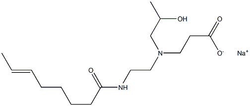 3-[N-(2-Hydroxypropyl)-N-[2-(6-octenoylamino)ethyl]amino]propionic acid sodium salt 结构式