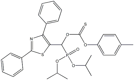 Thiocarbonic acid O-[(2,4-diphenylthiazol-5-yl)[bis(isopropyloxy)phosphinyl]methyl]O-(4-methylphenyl) ester 结构式