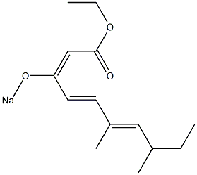 (2E,4E,6E)-6,8-Dimethyl-3-sodiooxy-2,4,6-decatrienoic acid ethyl ester 结构式