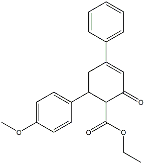 2-(Ethoxycarbonyl)-3-(4-methoxyphenyl)-5-phenyl-5-cyclohexene-1-one 结构式