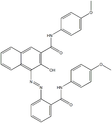 4-[[2-[[(4-Methoxyphenyl)amino]carbonyl]phenyl]azo]-3-hydroxy-N-(4-methoxyphenyl)-2-naphthalenecarboxamide 结构式