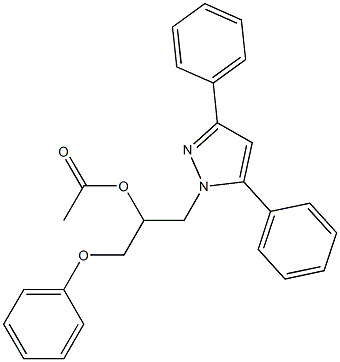 Acetic acid [1-(3,5-diphenyl-1H-pyrazol-1-yl)-3-phenoxypropan-2-yl] ester 结构式