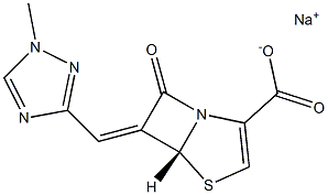 (5R)-7-Oxo-6-[(1-methyl-1H-1,2,4-triazol-3-yl)methylene]-4-thia-1-azabicyclo[3.2.0]hept-2-ene-2-carboxylic acid sodium salt 结构式