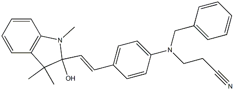 3-[[4-[2-(2-Hydroxy-1,3,3-trimethylindolin-2-yl)vinyl]phenyl](phenylmethyl)amino]propanenitrile 结构式